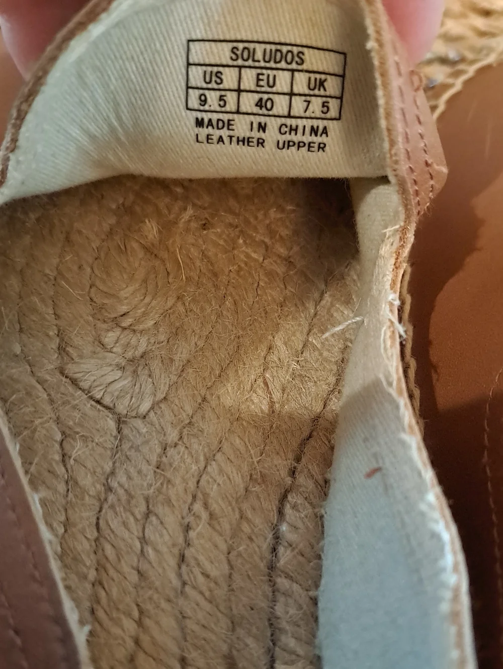 NWOT Soludos Womens Saddle Brown Leather Espadrille Smoking Loafers 9.5